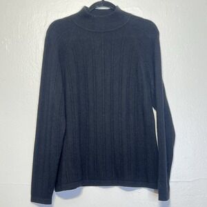Madison Studio  Cashmere High Neck Sweater womens‎ Sz L Preppy